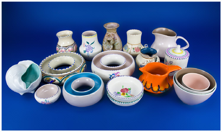 Appraisal: Collection Of Poole Ware including Jugs Vases Etc in total