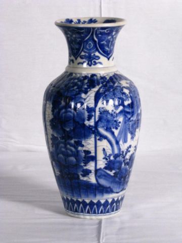 Appraisal: Japanese Export Ware porcelain vase inches high ribbed body with