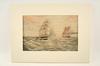 Appraisal: NAUTICAL W C - Sailing Ship passing steam and sail