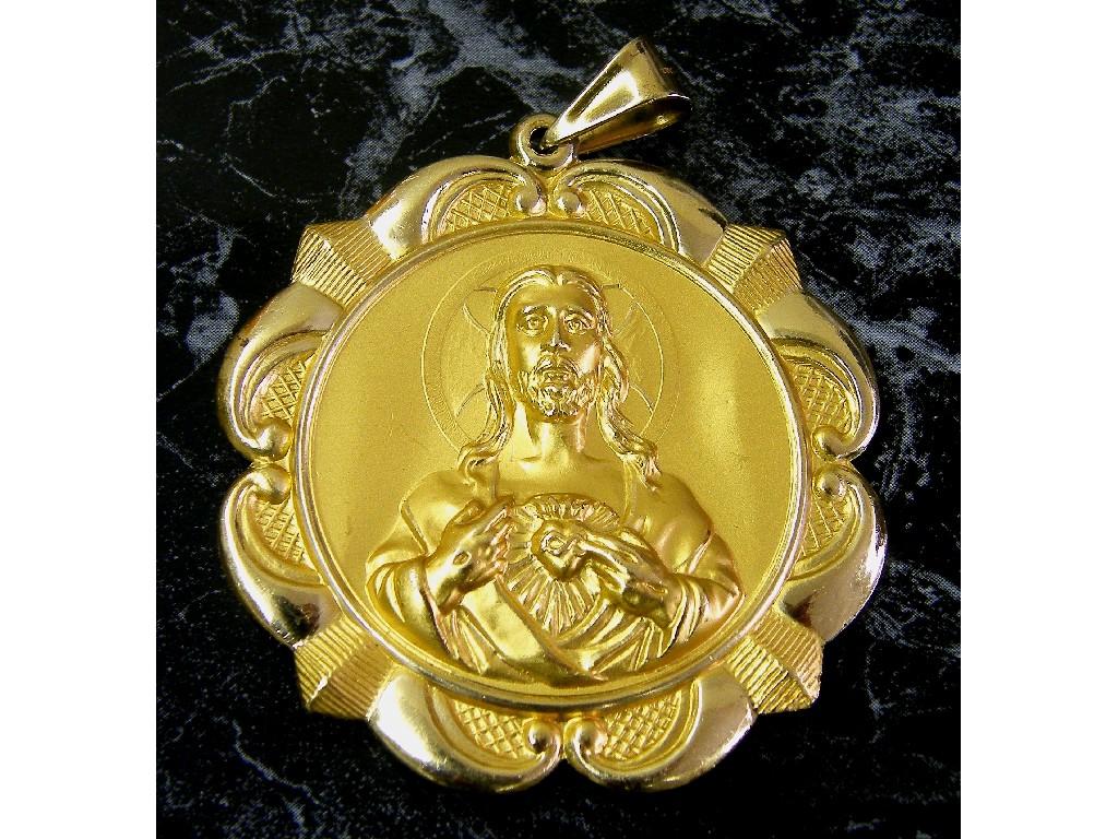 Appraisal: - - -A Yellow metal Christ pendant