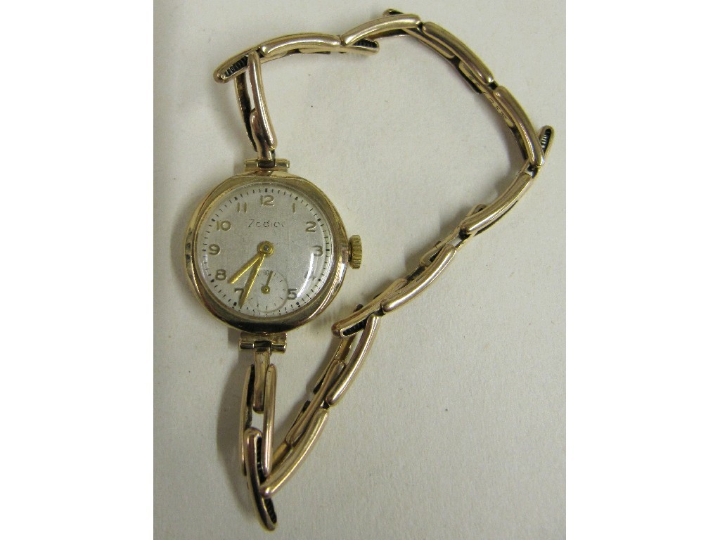 Appraisal: Ladies ct gold Zodiac wrist watch with ct gold expanding