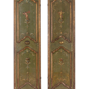 Appraisal: A Pair of Italian Painted and Parcel Gilt Doors th