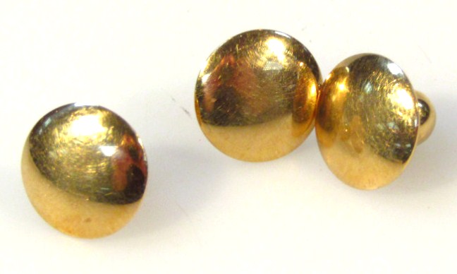 Appraisal: Three collar studs each with circular tops and orb ends