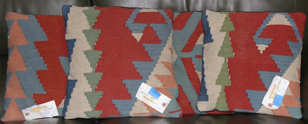 Appraisal: FOUR KILIM WOOL THROW PILLOWS