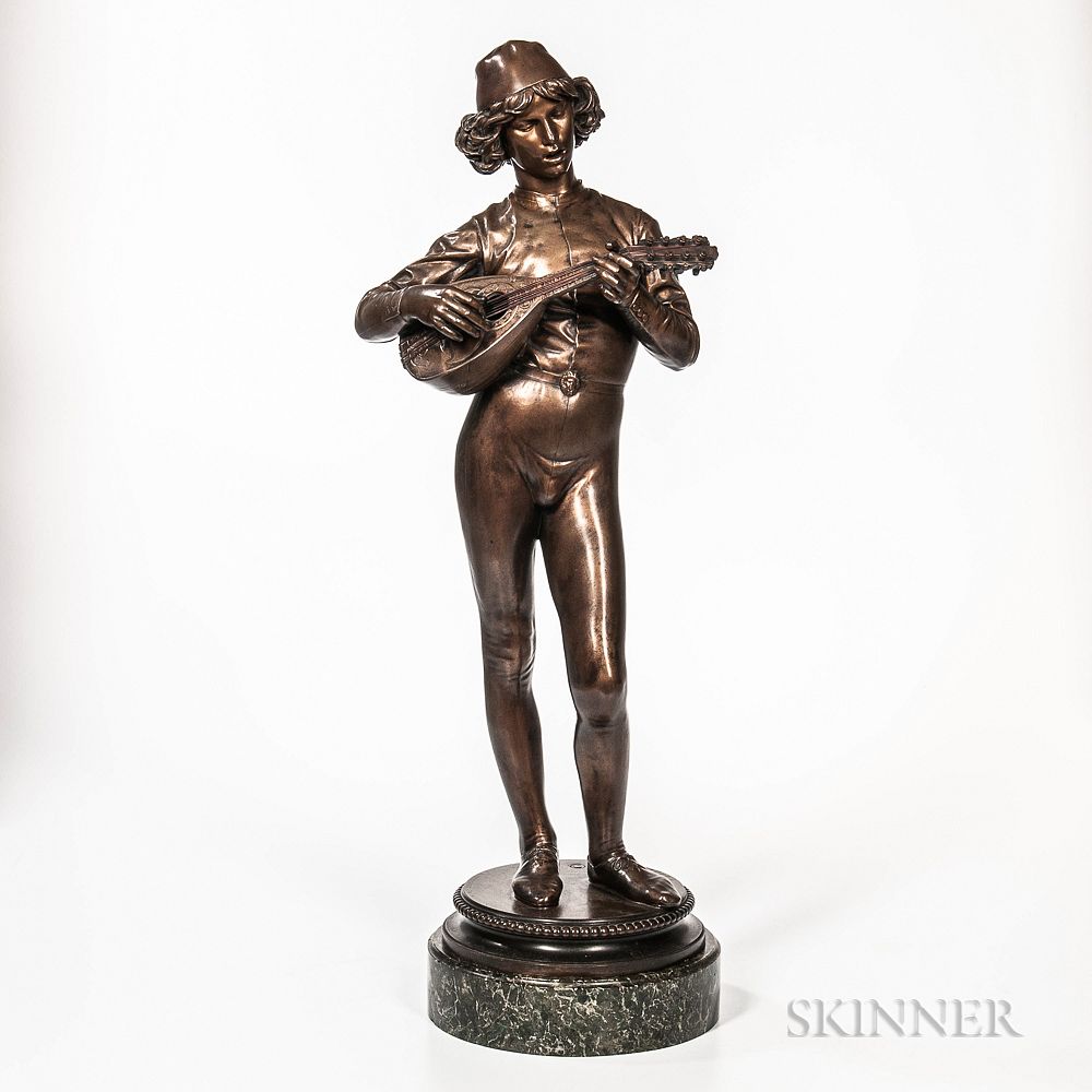 Appraisal: Paul Dubois French - Barbedienne Bronze Figure of Le Chanteur