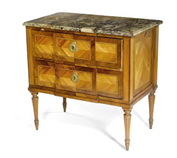 Appraisal: A CHEST OF DRAWERS in Louis XVI style circa Walnut