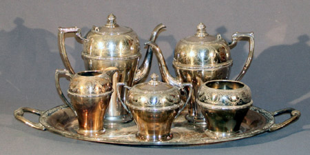 Appraisal: Wm Rogers Bros Silver Plate 'Rosalee' Five-Piece Coffee and Tea