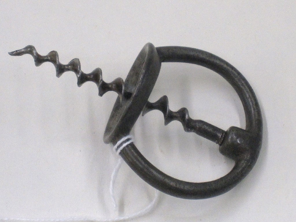 Appraisal: Antique steel corkscrew