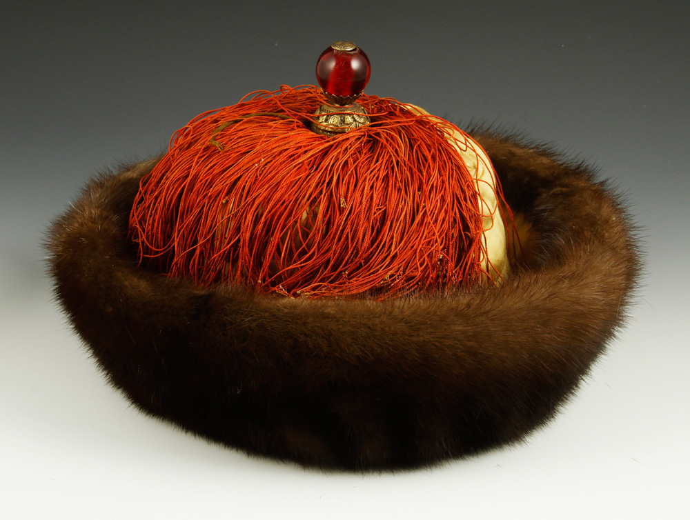 Appraisal: - Chinese Manchurian Hat Manchurian hat China late th century