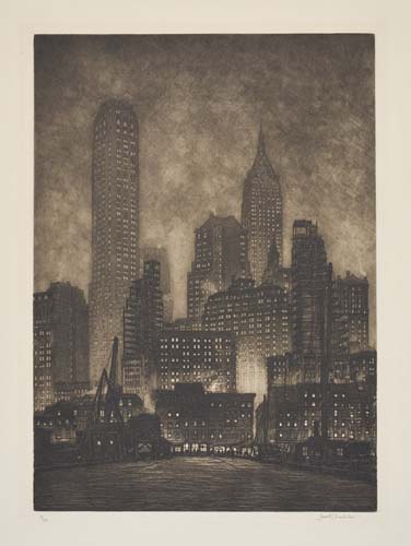 Appraisal: AMERICAN PRINTMAKERS Two prints MARK FREEMAN nd Avenue El lithograph