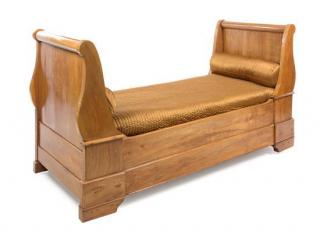 Appraisal: A Louis Philippe Style Bed Height of headboard inches A