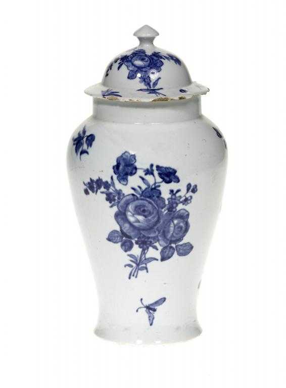 Appraisal: A VAUXHALL VASE AND COVER of inverted baluster shape attractively