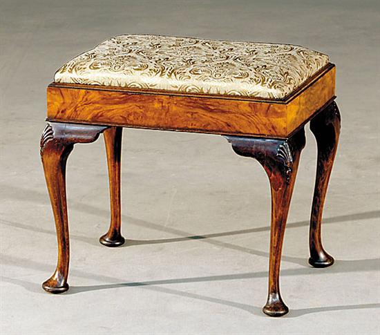 Appraisal: George II style carved walnut footstool late th early th