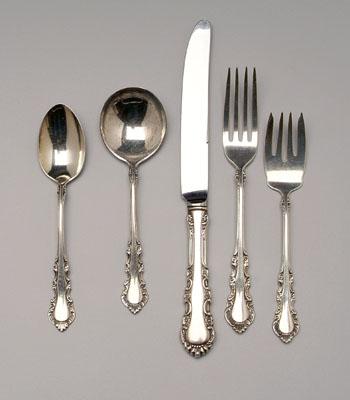 Appraisal: Georgian Rose sterling flatware Reed and Barton pieces with Lunt