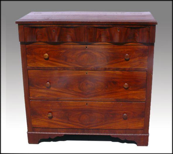 Appraisal: TH C AMERICAN EMPIRE TIGER MAPLE AND MAHOGANY CHEST OF