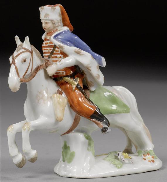 Appraisal: MINIATURE GROUP OF A HUSAR ON HORSEBACK IN THE STYLE