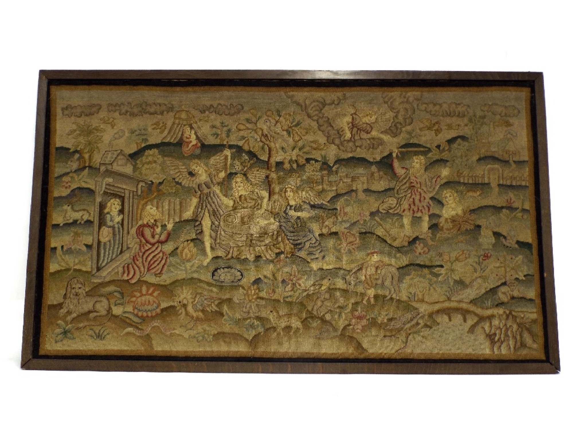 Appraisal: Large th century needlework picture of a biblical scene x