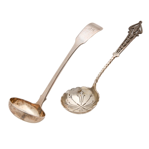 Appraisal: A Scottish William IV silver toddy ladle Fiddle pattern by