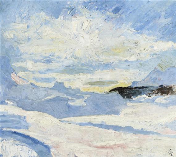 Appraisal: GIACOMETTI GIOVANNI Stampa - Glion Winter landscape near Maloja Oil