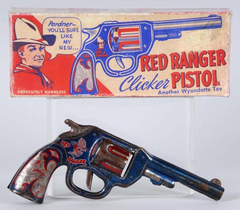 Appraisal: Red Ranger Clicker Gun Description A lot of wear and