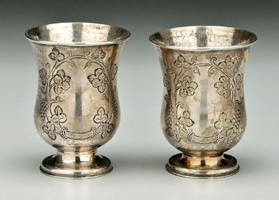 Appraisal: Pair Kentucky coin silver cups round shaped sides footed base