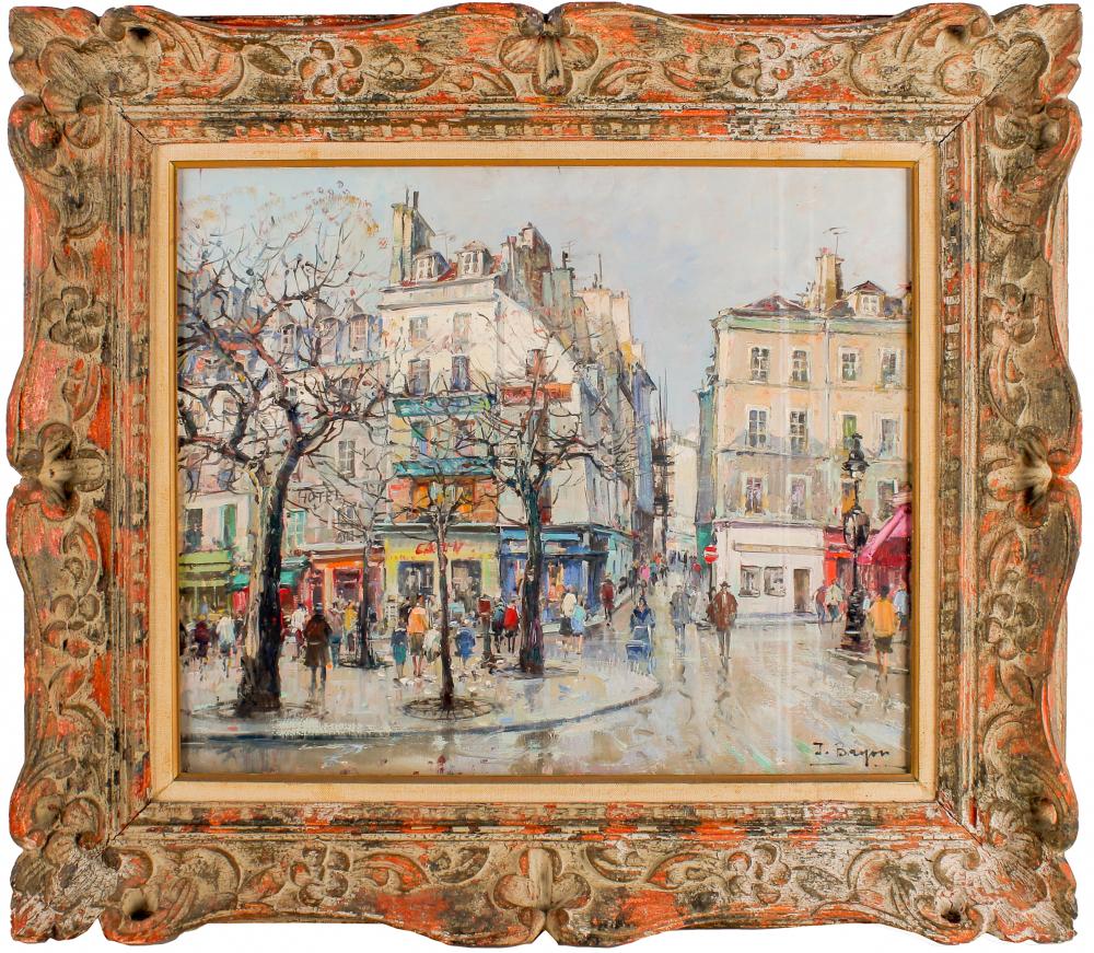 Appraisal: JUAN BAYON SALADO - Place de la Contrescarpe oil on