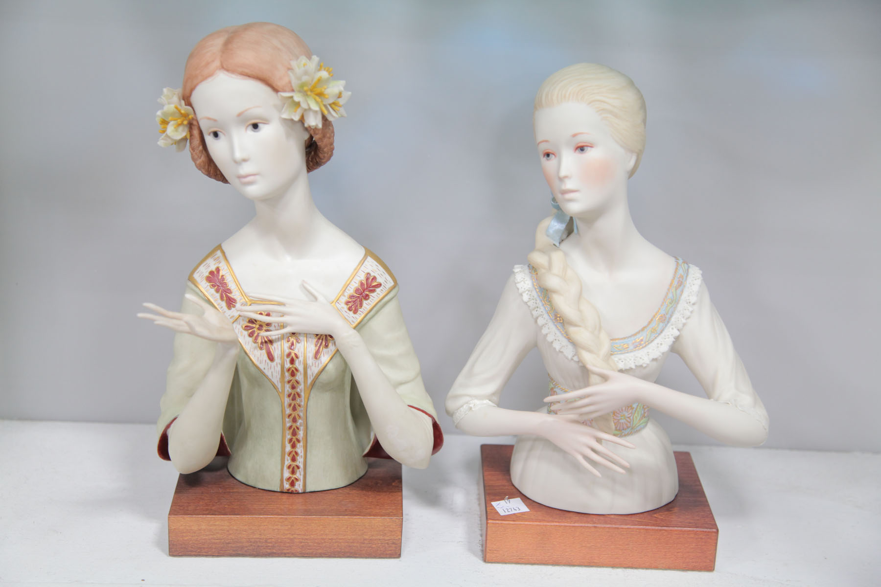 Appraisal: TWO CYBIS FIGURINES OF BEATRICE AND GUINEVERE New Jersey mid