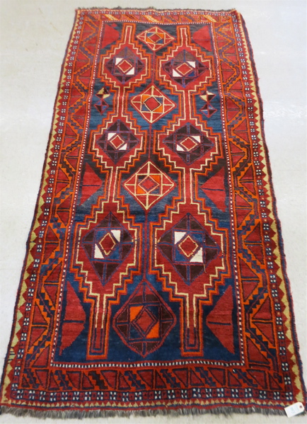 Appraisal: PERSIAN SHIRAZ TRIBAL CARPET Fars Province southwestern Iran overall geometric