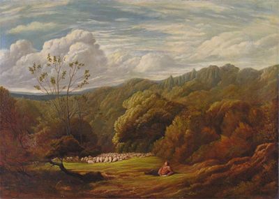 Appraisal: Frederick William Hulme - A shepherd and his flock in