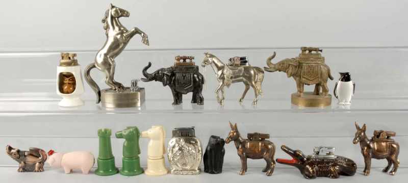 Appraisal: Lot of Approximately Animal Lighters Condition Good Size Largest -