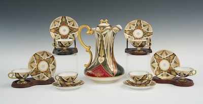 Appraisal: A Hand Painted Porcelain Coffee Set by Count Thun Porcelain