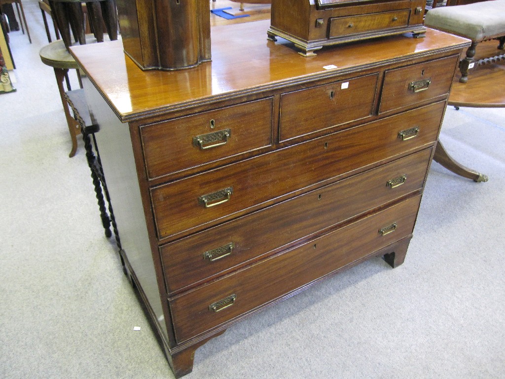 Appraisal: Edwardian mahogany three over three chest of drawers