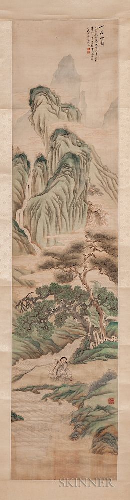 Appraisal: Hanging Scroll Depicting a Verdant Landscape Hanging Scroll Depicting a