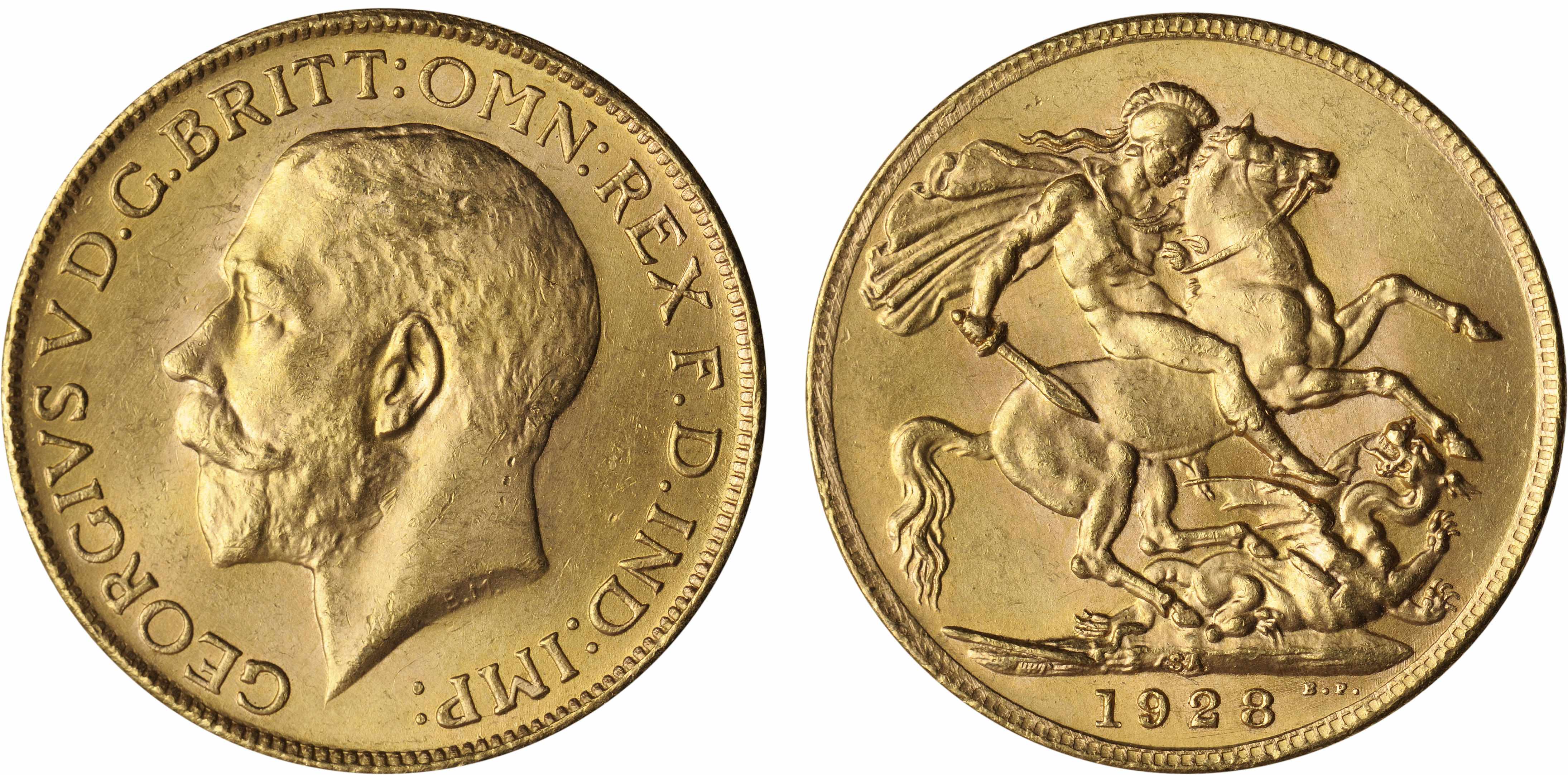 Appraisal: South Africa George V Sovereign -SA KM- Bright and lustrous