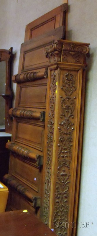 Appraisal: Late Victorian Carved Birch Mantel disassembled