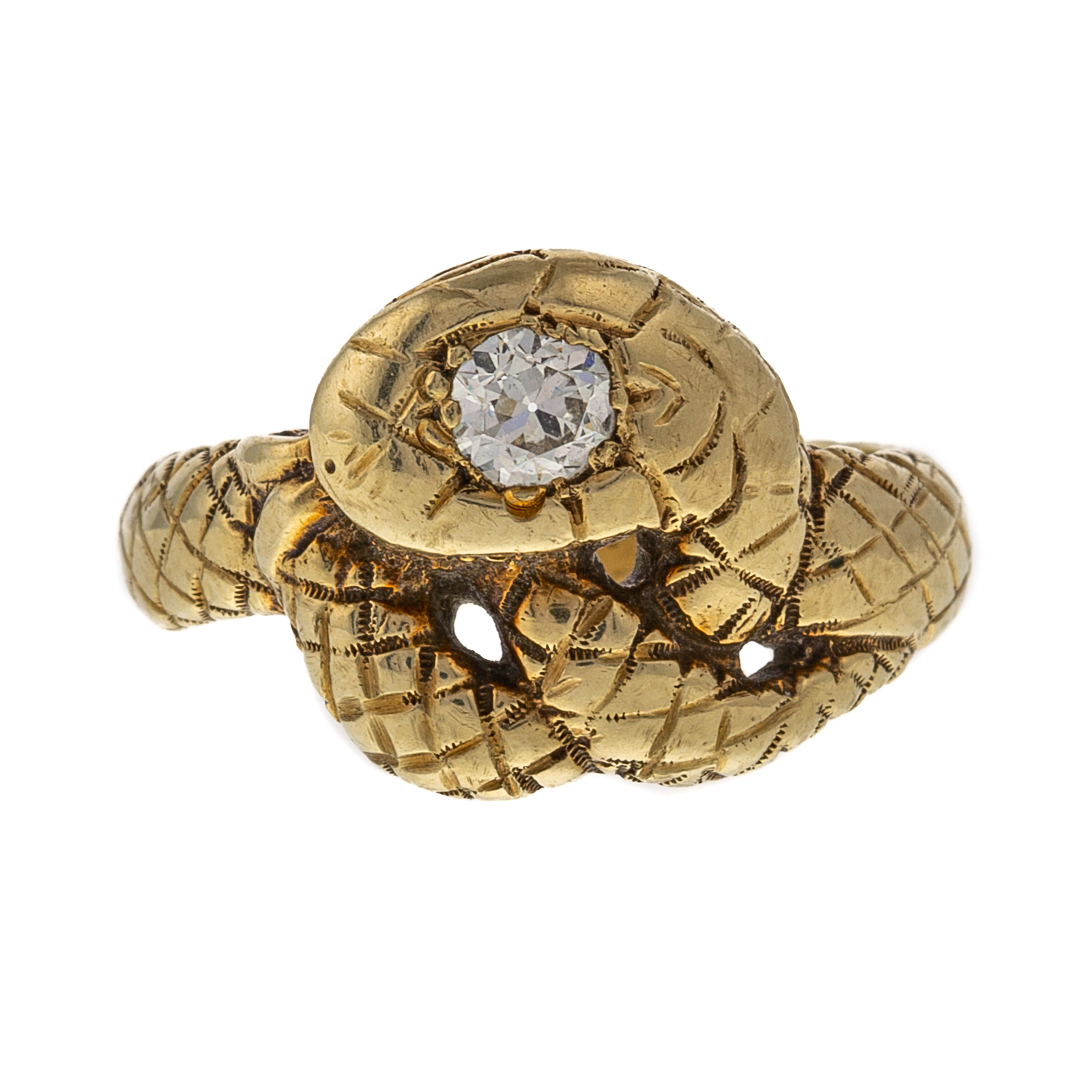 Appraisal: AN ANTIQUE TEXTURED DIAMOND SNAKE IN K c K yellow