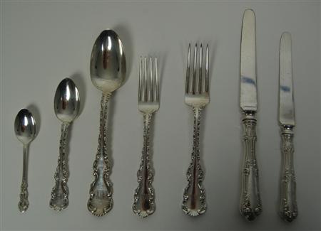 Appraisal: A set of American silver Louis Quinze pattern table silver