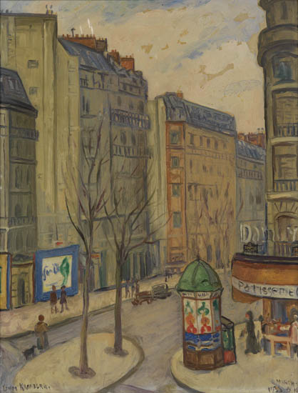 Appraisal: LOUIS KRONBERG Boulevard Raspail Oil on board x mm x