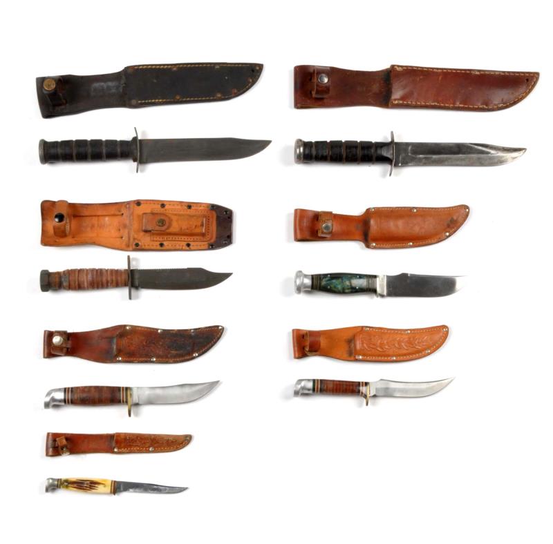 Appraisal: Lot Of Assorted Knives With Sheaths Includes a Ka -