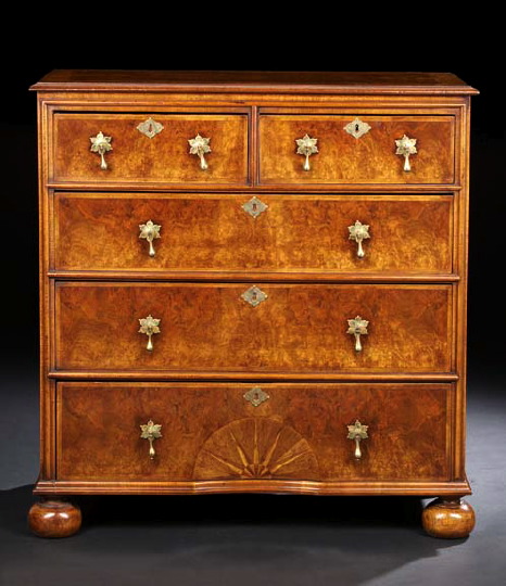 Appraisal: William and Mary-Style Walnut Chest partially composed of antique elements