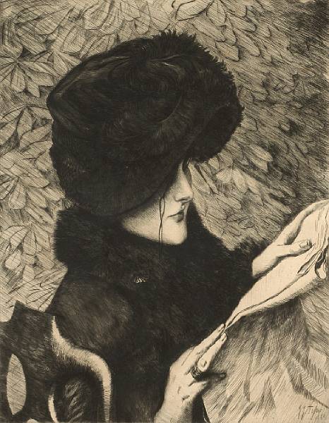 Appraisal: James Jacques Joseph Tissot French - Le Journal W Etching