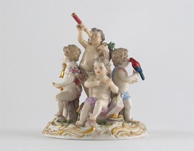 Appraisal: A Meissen model of five putti personifying the five Senses