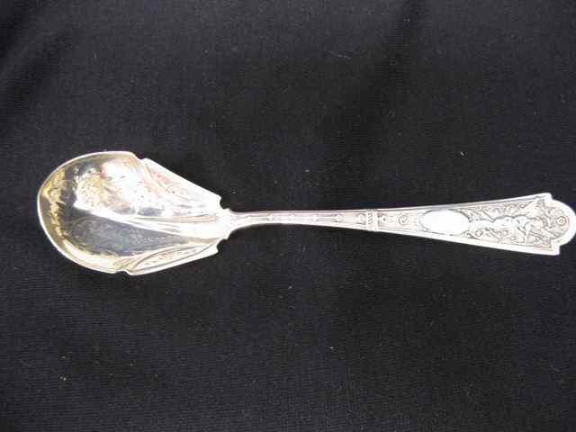 Appraisal: Victorian Sterling Silver Preserve Spoon cherub on handle elaborate bowl