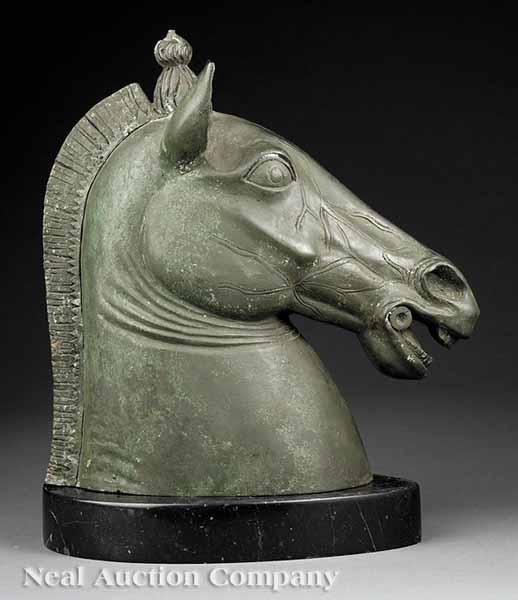 Appraisal: A Continental Bronze of a Horse Head late th early