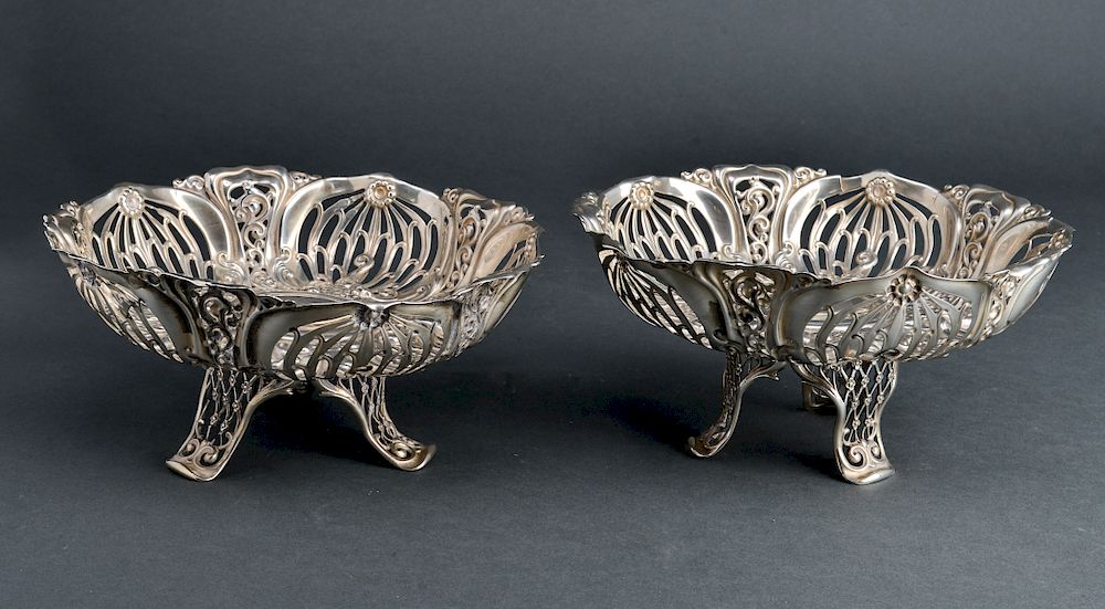 Appraisal: Bailey Banks Biddle Silver Footed Compotes Pair Pair of Art