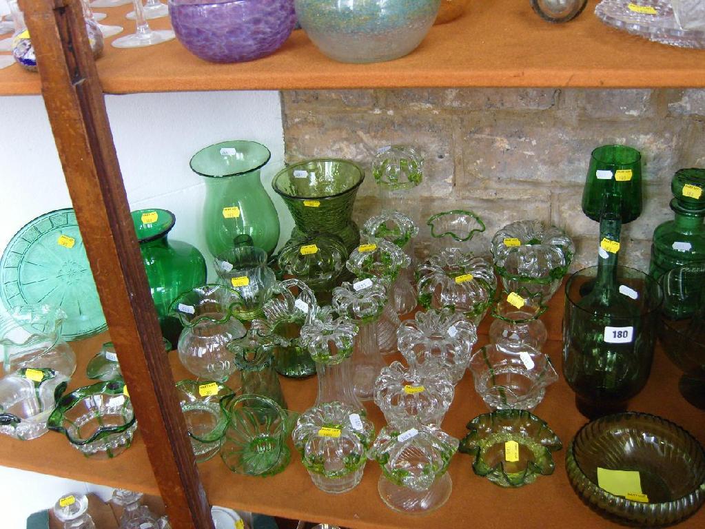 Appraisal: An extensive collection of Victorian and later green glassware including