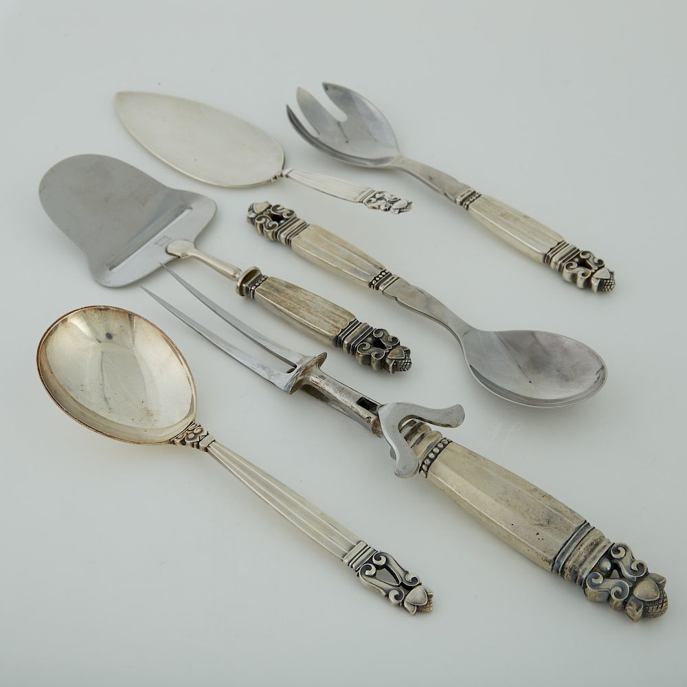 Appraisal: Georg Jensen Serving Pieces Group of six Georg Jensen sterling