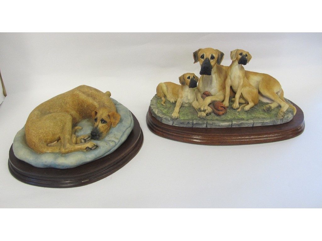 Appraisal: Border Fine Arts group Great Dane and Pups by Margaret