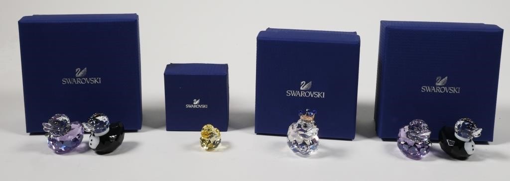 Appraisal: Group of Swarovski crystal Rubber Duckies in various colors and