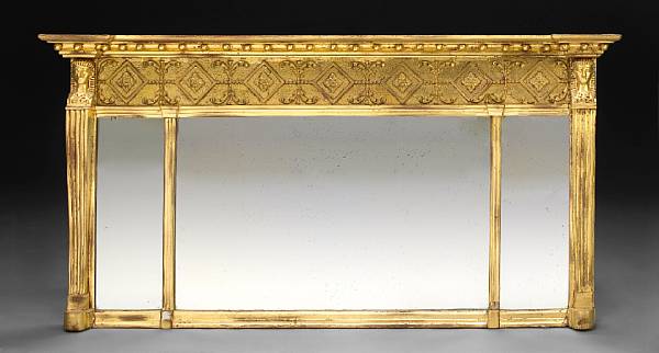 Appraisal: A Regency gilt overmantel mirror first quarter th century The